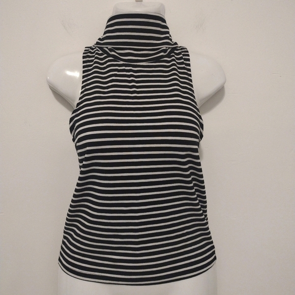 Factorie - Striped Sleeveless Turtleneck Top - Picture 11 of 11